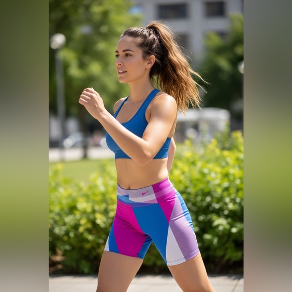 Nike Pro Dri-FIT Training Shorts Compression Colorful Geometric Design Large - Picture 2 of 7